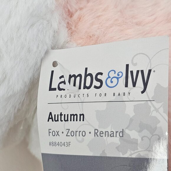 Lamb & Ivy Baby Fox Renard Plush Peachy Pink Embroidery Eyes Stuffed Animal Toy - Picture 12 of 13